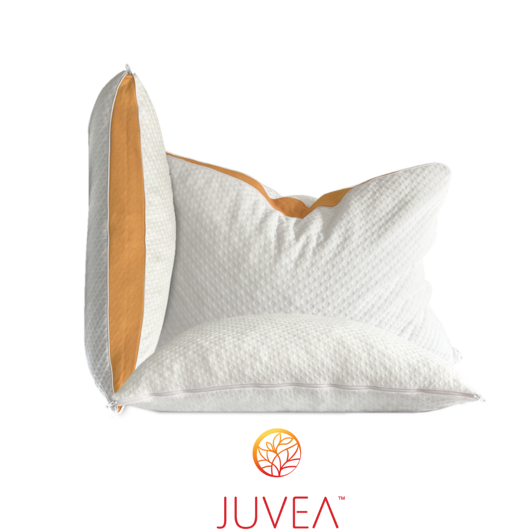 JUVEA Edit - Shredded Talalay Latex Queen Pillow. 3 in 1 Firmness Adjustable Pillow Cover to Personalize Sleep Comfort and Support.