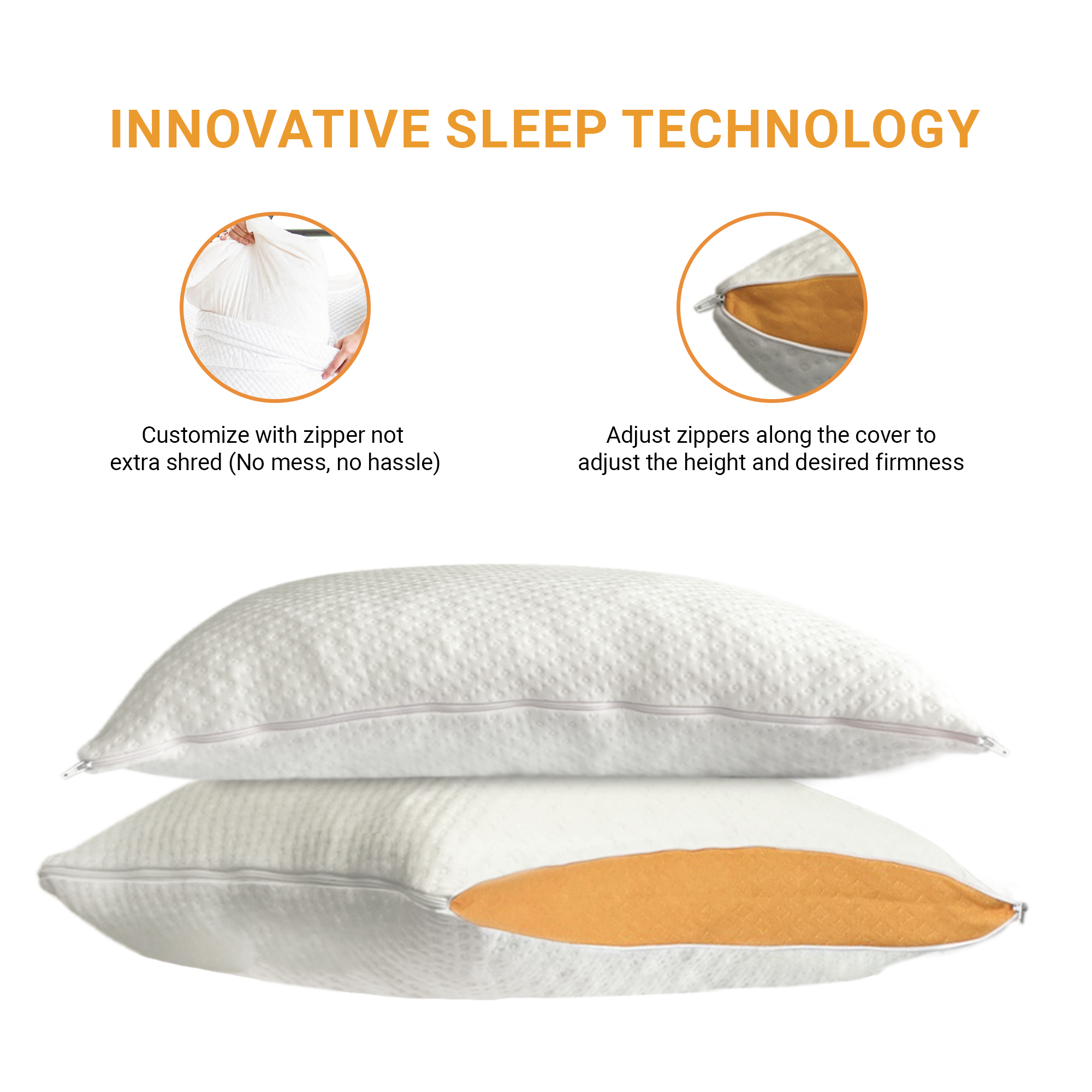 Mindful Design Shredded Memory Foam Full Body Support Pillow w/ Cooling Gel