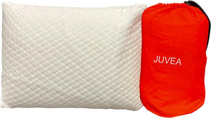 JUVEA Travel - 100% Natural Talalay Latex Pillow. Lightweight & Compact. Camping, Sleeping, Airplane, Car, Hotel and Home. Removable Cover. Oeko-TEX and FSC® Certified.